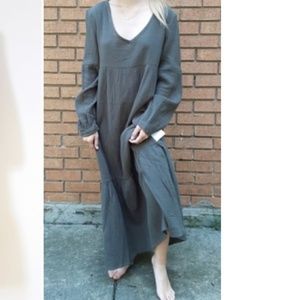7 For All Mankind Olive gauze maxi dress size Medium